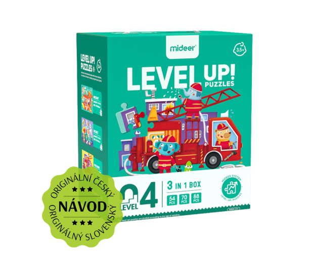 LEVEL UP! 04 - Dopravné prostriedky puzzle 3v1 verzia 2022