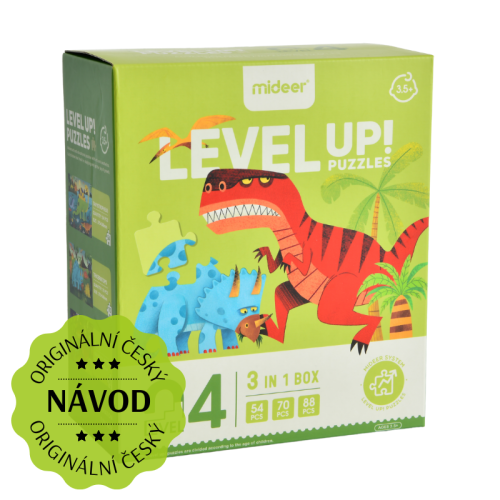 LEVEL UP! 04 - Dinosauři puzzle 3v1