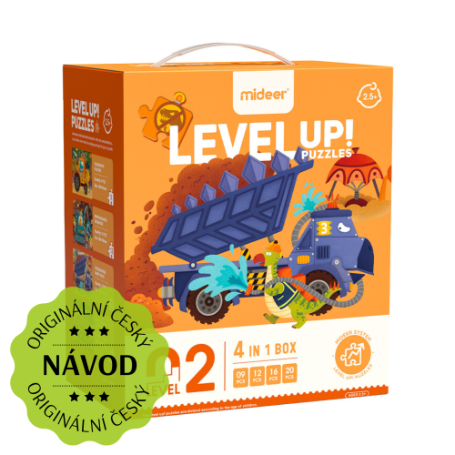 LEVEL UP! 02 - Dinosauři v akci puzzle 4v1