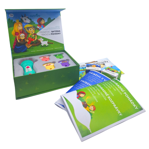 SADA Dětská promítací baterka 8 pohádek a 4 příběhy I