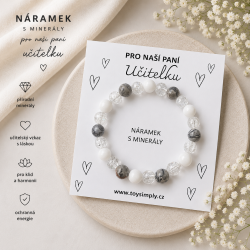 Náramek s minerály pro paní učitelku varianta mramor